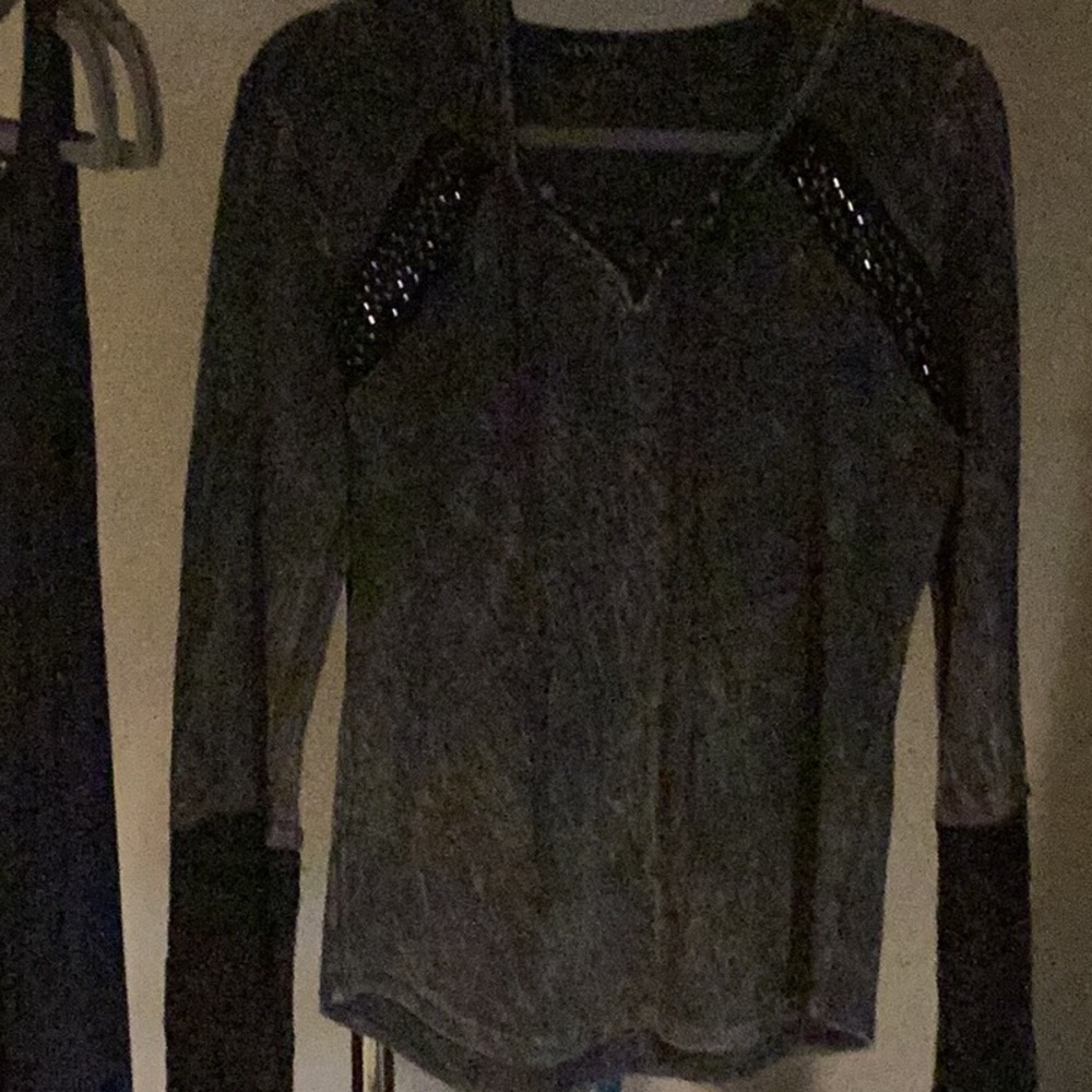 Embellished hoodie black/brown/small